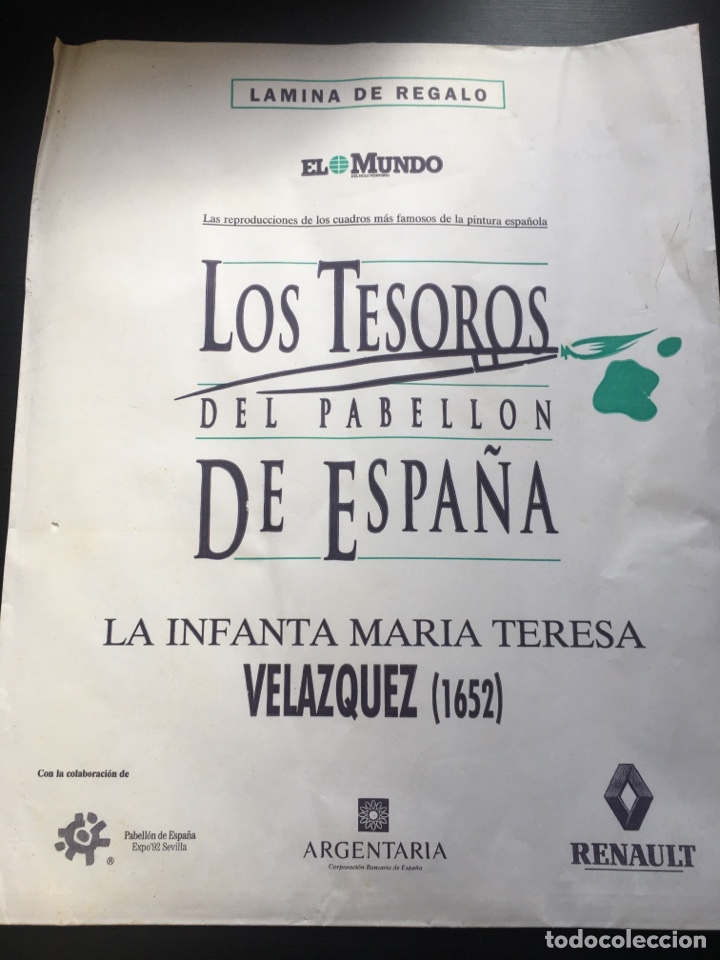 Otros art&iacute;culos de coleccionismo en papel: L&aacute;mina Colecci&oacute;n El Mundo Grandes Genios Pintura 43x34cm Velazquez, La Infanta Maria Teresa