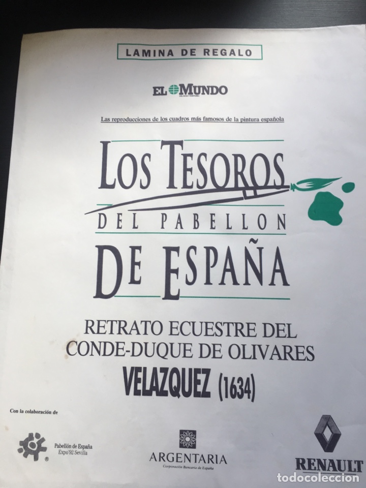 Otros art&iacute;culos de coleccionismo en papel: L&aacute;mina Colecci&oacute;n El Mundo Grandes Genios Pintura 43x34cm Velazquez, Conde-Duque de Olivares