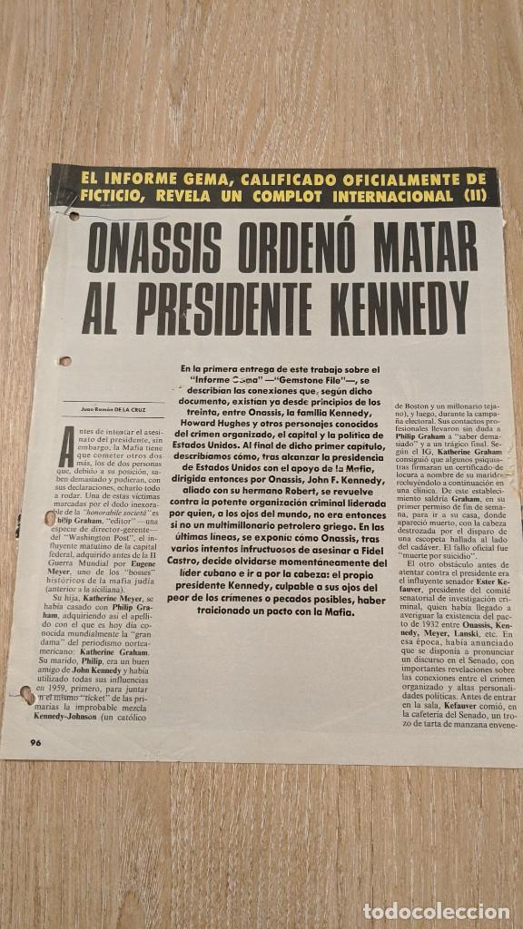 Collectionnisme Papier divers: ANTIGUO ART&Iacute;CULO DE PRENSA &laquo;ONASSIS ORDEN&Oacute; MATAR AL PRESIDENTE KENNEDY&raquo; (4 HOJAS)