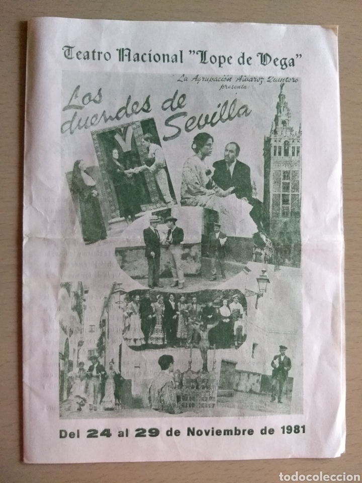 Otros Art&iacute;culos de Coleccionismo en Papel: Folleto Teatro Nacional Lope de Vega. Los duendes de Sevilla. 1981