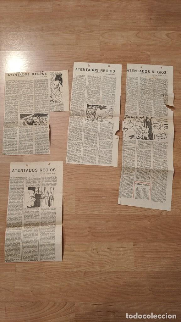Paper Collecting Others: LOTE 4 ANTIGUOS RECORTES DE PRENSA &laquo;ATENTADOS REGIOS&raquo;