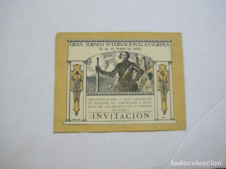 Paper Collecting Others: BARCELONA-GRAN TORNEO INTERNACIONAL DE ESGRIMA-INVITACION ANTIGUA-A&Ntilde;O 1914-VER FOTOS-(K-1103)