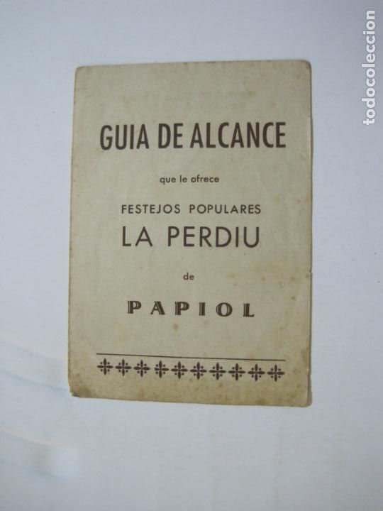 Altri oggetti di carta: PAPIOL-GUIA DE ALCANCE-FESTEJOS POPULARES LA PERDIU DE PAPIOL-VER FOTOS-(75.954)