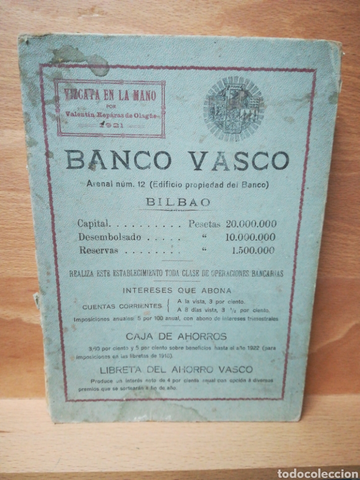 Otros Art&iacute;culos de Coleccionismo en Papel: Anuario comercial industrial profesional banco Vasco 1921 Vizcaya en la mano