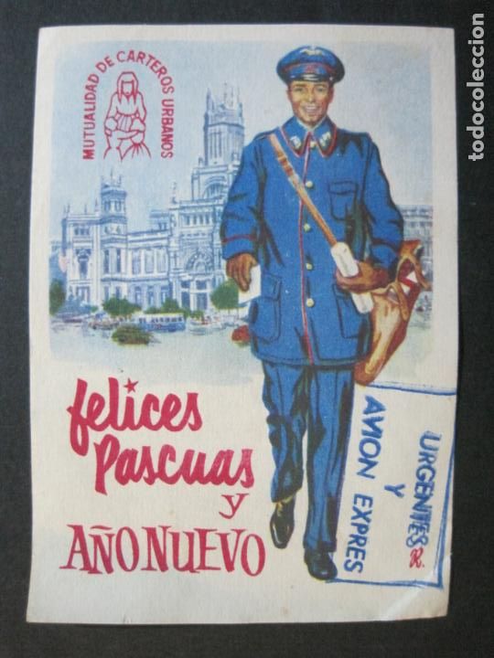 Otros art&iacute;culos de coleccionismo en papel: EL CARTERO-SELLO URGENTES Y AVION EXPRES-FELICITACION ANTIGUA NAVIDAD-VER FOTOS-(75.969)