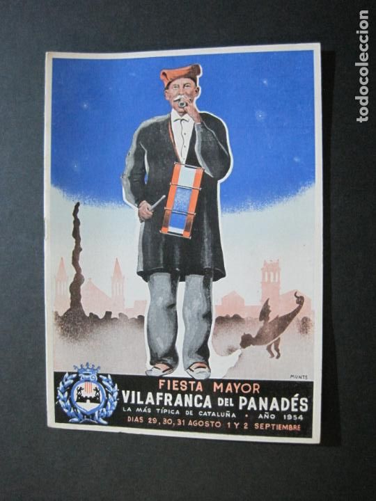 Otros art&iacute;culos de coleccionismo en papel: VILAFRANCA DEL PANADES-FIESTA MAYOR-A&Ntilde;O 1954-PROGRAMA ANTIGUO-ILUSTRA MUNTS-VER FOTOS-(K-1146)