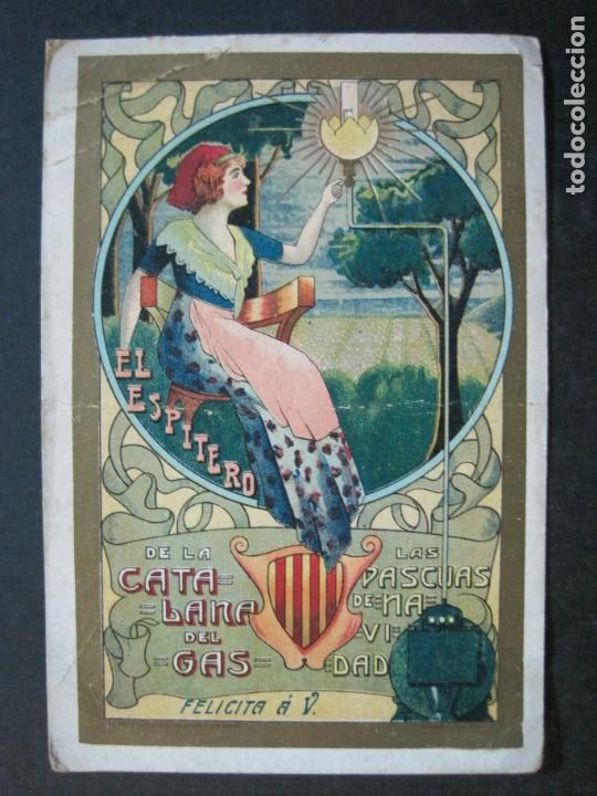 Paper Collecting Others: EL ESPITERO DE LA CATALANA DE GAS-FELICITACION ANTIGUA DE NAVIDAD-VER FOTOS-(76.022)