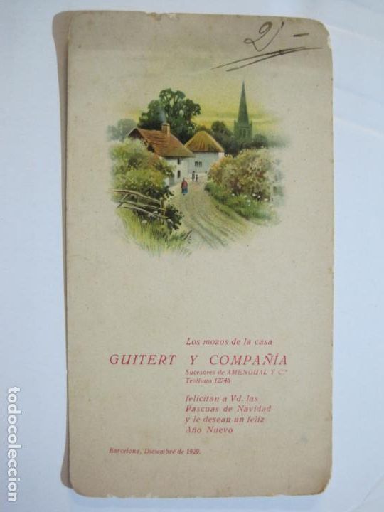 Collectionnisme Papier divers: LOS MOZOS DE LA CASA GUITERT Y CIA-BARCELONA-DICIEMBRE 1929-FELICITACION ANTIGUA-VER FOTOS-(K-1166)