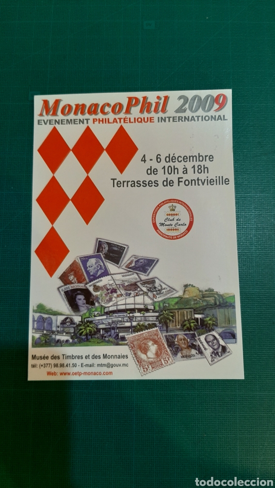Collectionnisme Papier divers: MONACO PHIL 2009 TARJETA POSTAL MATASELLO NUMISM&Aacute;TICA COLISEVM FILATELIA