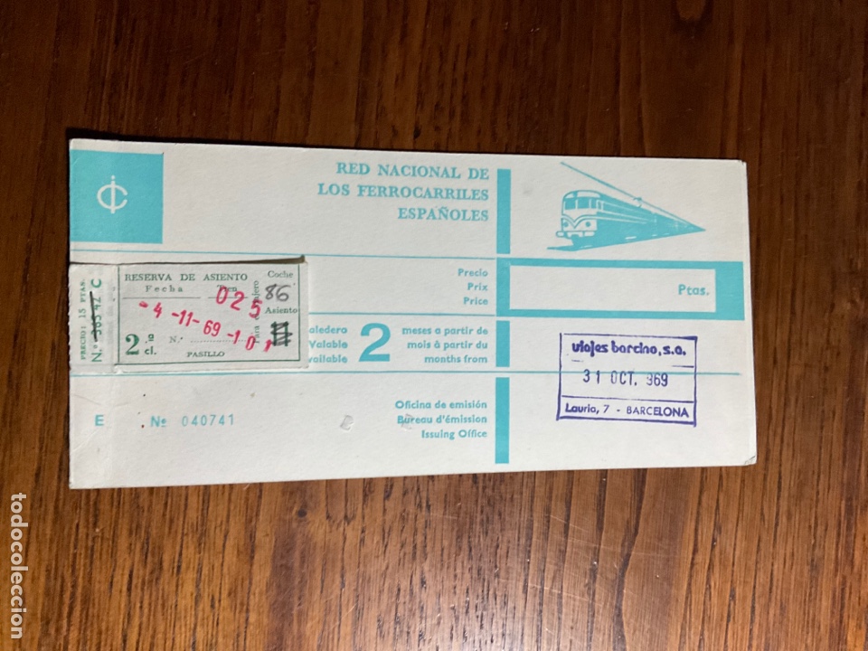 Otros art&iacute;culos de coleccionismo en papel: BILLETE RED NACIONAL DE LOS FERROCARRILES ESPA&Ntilde;OLES 1969