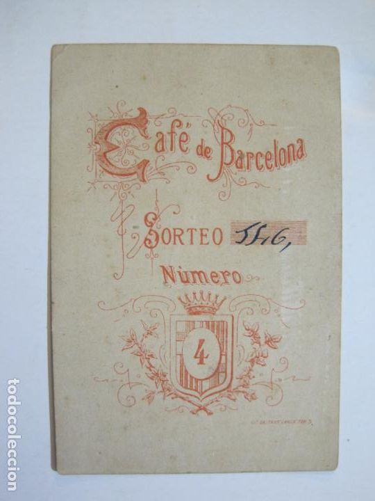 Otros art&iacute;culos de coleccionismo en papel: CAFE DE BARCELONA-SORTEO-PUBLICIDAD ANTIGUA-VER FOTOS-(76.123)