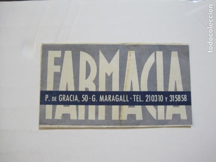 Outros artigos de papel: BARCELONA-FARMACIA PASEO DE GRACIA-SOBRE PUBLICIDAD-VER FOTOS-(76.156)