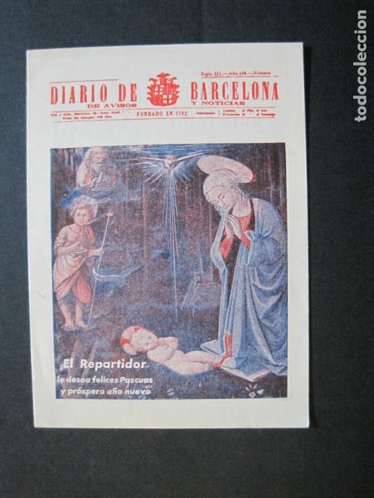 Otros art&iacute;culos de coleccionismo en papel: DIARIO DE BARCELONA-EL REPARTIDOR-A&Ntilde;O 1955-FELICITACION ANTIGUA-VER FOTOS-(K-1213)