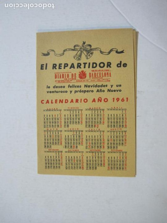 Otros art&iacute;culos de coleccionismo en papel: DIARIO DE BARCELONA-EL REPARTIDOR-A&Ntilde;O 1961-FELICITACION ANTIGUA-VER FOTOS-(K-1216)