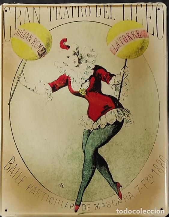 Outros artigos de papel: REPRODUCCION - CARTEL METALICO / CHAPA - GRAN TEATRO DEL LICEO - BAILE MASCARAS 1880 -