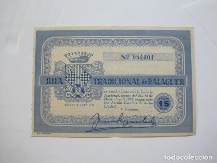 Otros art&iacute;culos de coleccionismo en papel: BALAGUER-RIFA TRADICIONAL-DICIEMBRE 1953-COCHE MERCEDES-LAVADORA-RADIO-VER FOTOS-(K-1230)