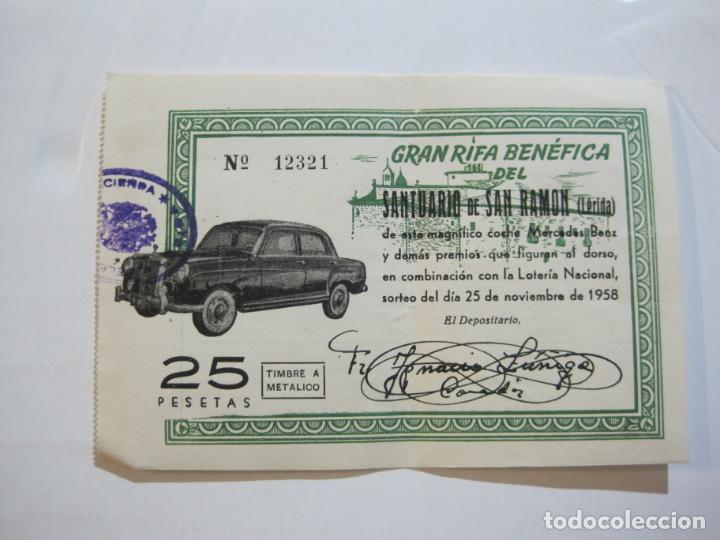Otros art&iacute;culos de coleccionismo en papel: LLEIDA-GRAN RIFA BENEFICA SANTUARIO DE SAN RAMON-COCHE MERCEDES BENZ-A&Ntilde;O 1958-VER FOTOS-(K-1232)