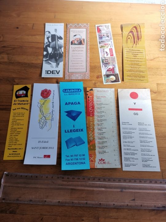 Collectionnisme Papier divers: Lote de 9 marcadores de libro de carton