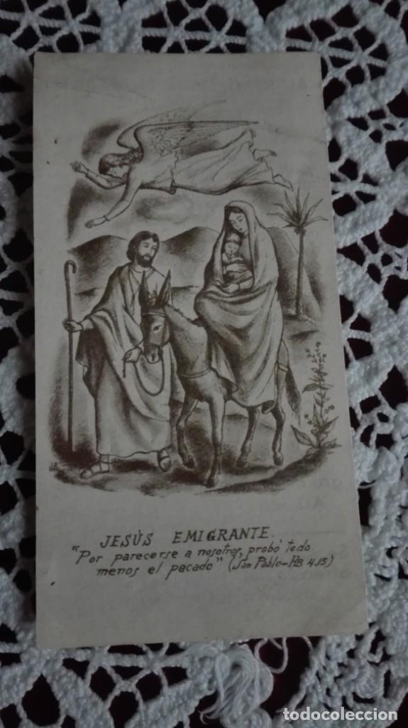 Otros art&iacute;culos de coleccionismo en papel: Estampa al Ni&ntilde;o Jes&uacute;s emigrante oraci&oacute;n