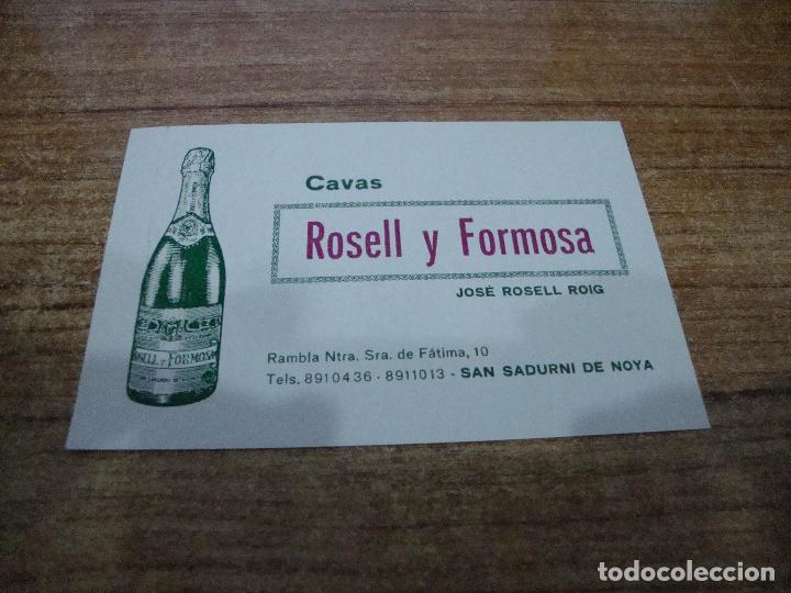 Otros Art&iacute;culos de Coleccionismo en Papel: TARJETA DE VISITA CON TARIFAS CAVAS ROSELL Y FORMOSA SAN SADURNI DE NOYA