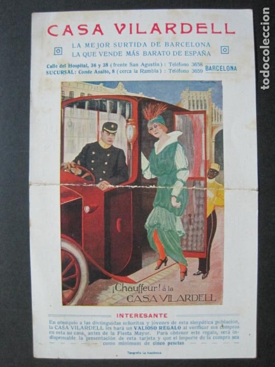 Outros artigos de papel: BARCELONA-CASA VILARDELL-PUBLICIDAD ANTIGUA-VER FOTOS-(76.295)