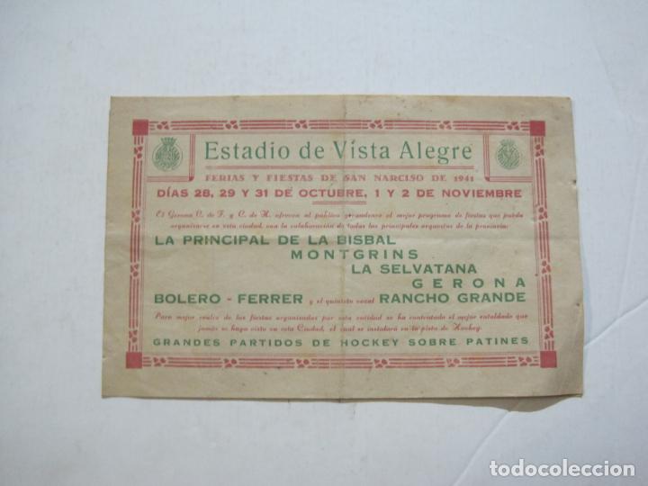 Collectionnisme Papier divers: GIRONA FC-ESTADIO VISTA ALEGRE-FIESTAS SAN NARCISO-PROGRAMA A&Ntilde;O 1941-VER FOTOS-(K-1303)