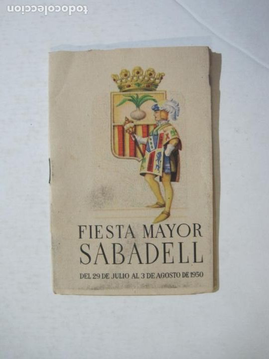 Outros artigos de papel: SABADELL-FIESTA MAYOR-PROGRAMA A&Ntilde;O 1950-VER FOTOS-(76.327)