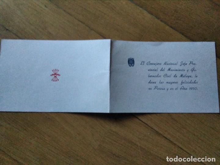 Otros art&iacute;culos de coleccionismo en papel: Felicitaci&oacute;n falangista Navidad 1950 Consejero Jefe Movimiento de M&aacute;laga , Falange.