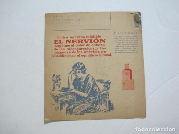Altri oggetti di carta: FARMACIA-EL NERVION-TONICO NERVINO INFALIBLE-PUBLICIDAD ANTIGUA-VER FOTOS-(K-1332)