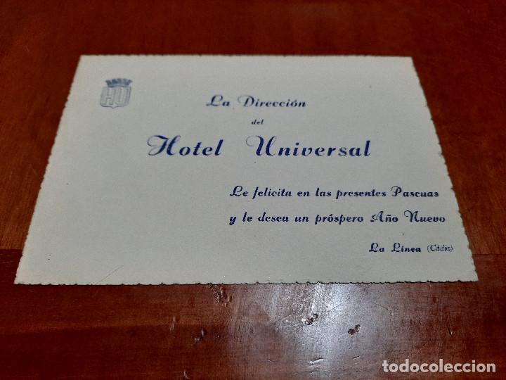 Sammelleidenschaft Andere Papierartikel: HOTEL UNIVERSAL. FELICITACI&Oacute;N DE NAVIDAD. HOTEL DE LA LIENA-C&Aacute;DIZ. UNA CARA. TAMA&Ntilde;O POSTAL. DIFICIL