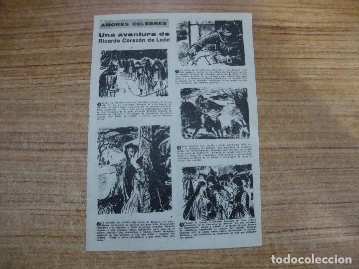 Altri oggetti di carta: RECORTE AMORES CELEBRES UNA AVENTURA DE RICARDO CORAZON DE LEON SACADO REVISTA MARISOL 1963