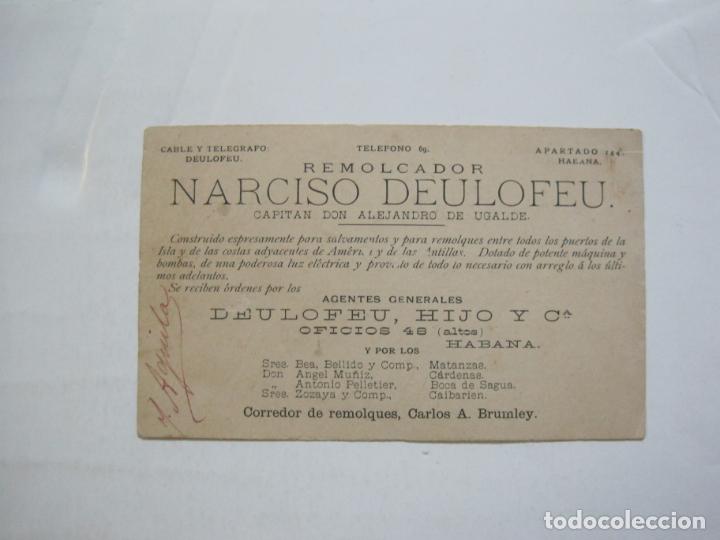 Outros artigos de papel: HABANA-REMOLCADOR NARCISO DEULOFEU-CAPITAN ALEJANDRO DE UGALDE-TARJETA PUBLICIDAD-VER FOTOS-(76.470)