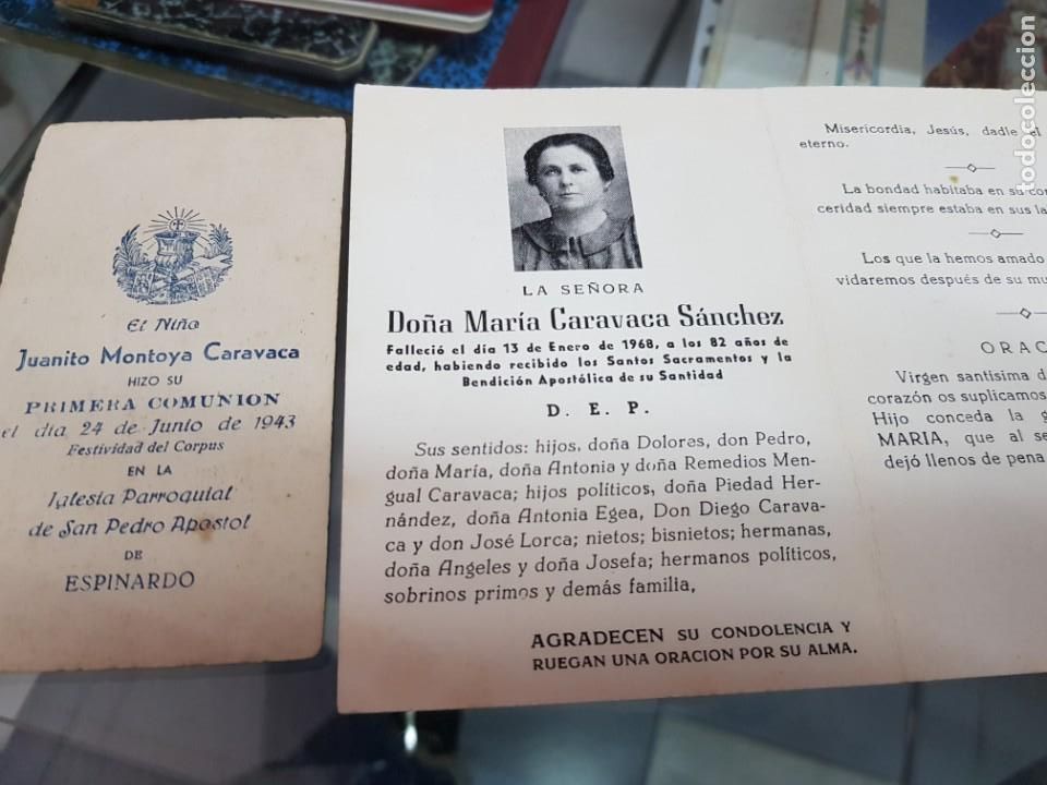 Outros artigos de papel: ANTIGUAS ESTAMPAS RELIGIOSAS APELLIDO CARAVACA ESPINARDO MURCIA