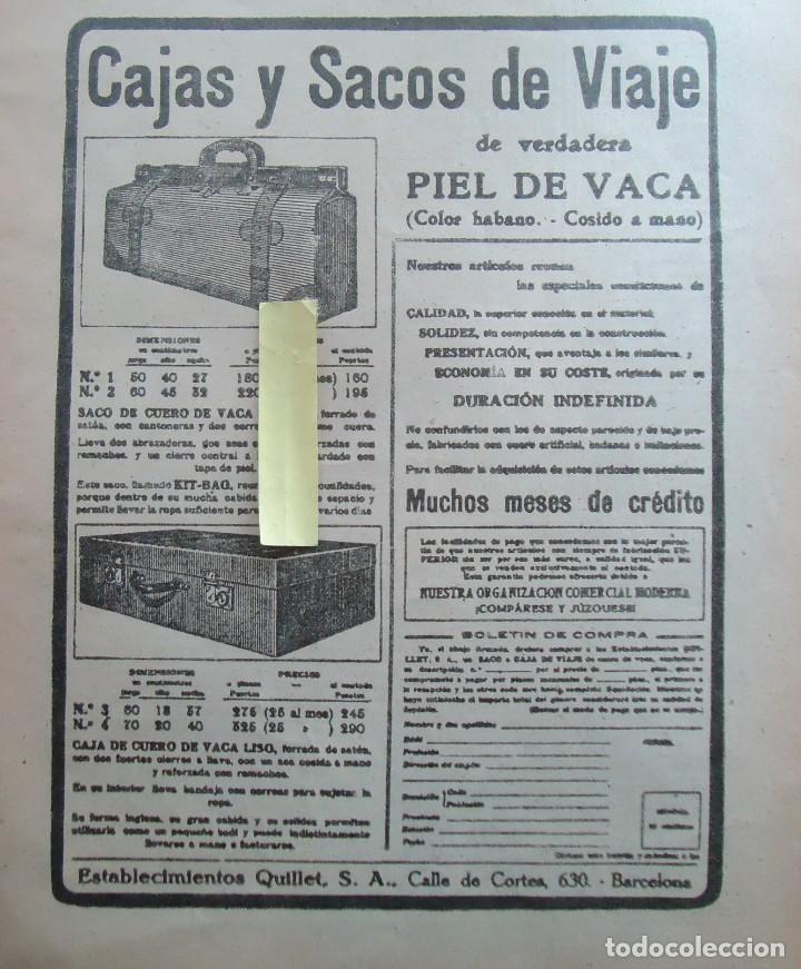 Otros Art&iacute;culos de Coleccionismo en Papel: publicidad vintage maleta viaje quillet barcelona catalu&ntilde;a 1921 cuero vaca vacuno turismo catalan