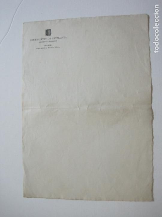 Otros art&iacute;culos de coleccionismo en papel: GENERALITAT DE CATALUNYA-SEGURETAT INTERIOR-OFICINES ORGANICA MUNICIPAL-DOCUMENTO-VER FOTOS-(K-1425)