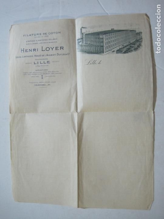 Outros artigos de papel: LILLE-HENRI LOYER-FABRICA DE ALGODON-PUBLICIDAD ANTIGUA-VER FOTOS-(76.631)