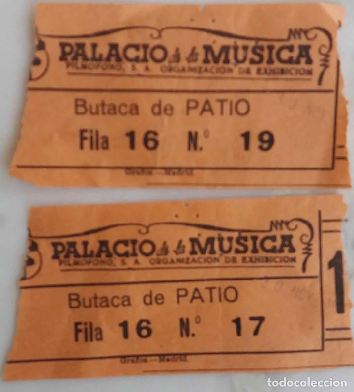 Otros Art&iacute;culos de Coleccionismo en Papel: PALACIO DE LA M&Uacute;SICA, 2 ENTRADAS AL HIST&Oacute;RICO CINE DE LA GRAN V&Iacute;A DE MADRID