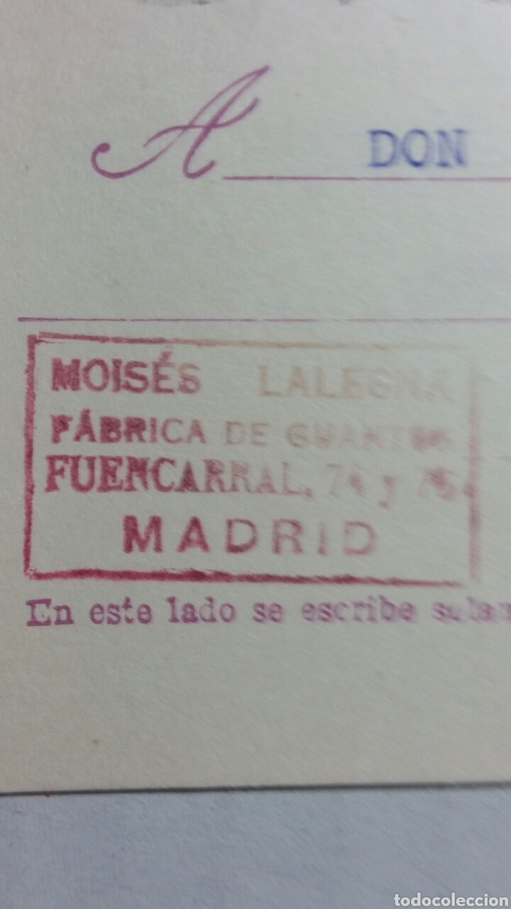 Otros Art&iacute;culos de Coleccionismo en Papel: Postal comercial Madrid Fabrica de guantes Mois&eacute;s Laleona lo a&ntilde;o 1933
