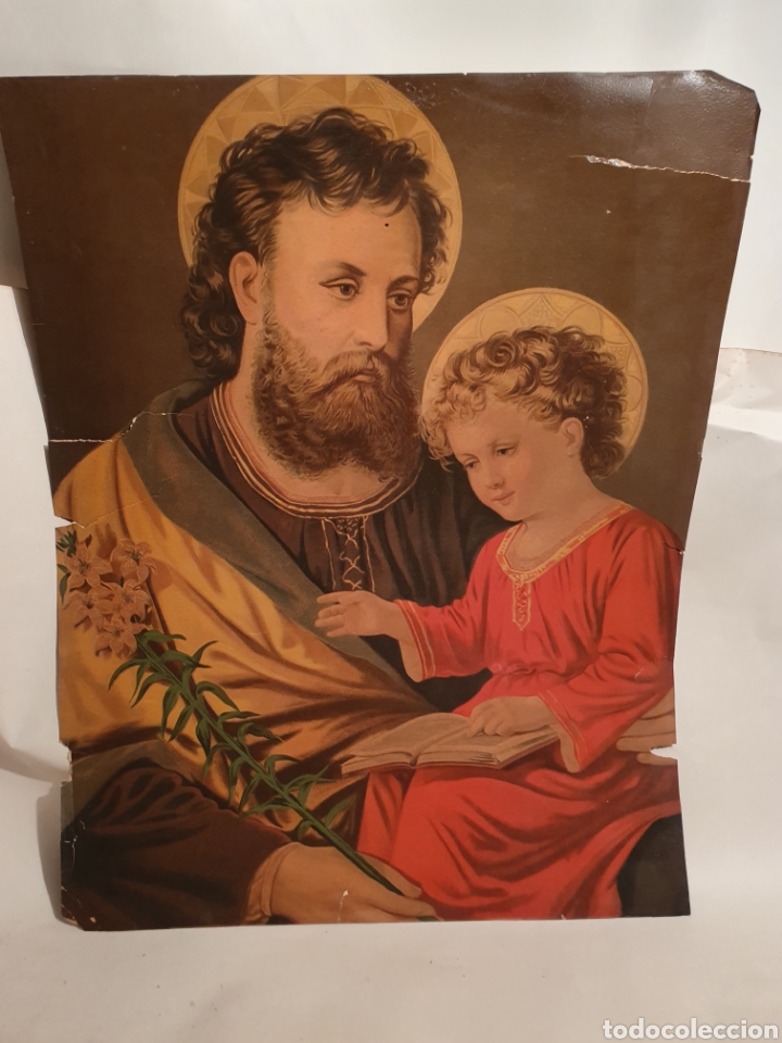 Otros art&iacute;culos de coleccionismo en papel: SAN JOSE CON NI&Ntilde;O JESUS. CROMOLOTOGRAFIA SIGLO XIX.