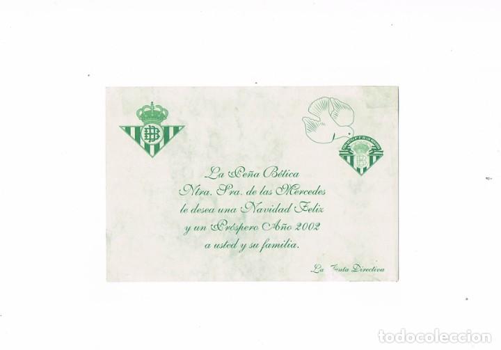 Otros Art&iacute;culos de Coleccionismo en Papel: TARJETA FELIZ NAVIDAD 2002 PE&Ntilde;A BETICA NUESTRA SE&Ntilde;ORA DE LAS MERCEDES