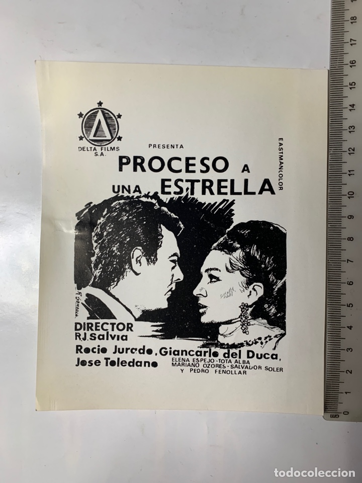 Otros Art&iacute;culos de Coleccionismo en Papel: PROCESO A UNA ESTRELLA. DIRECTOR R.J.SALVIA.ROCI&Oacute; JURADO.GIANCARLO DEL DUCA.JOS&Eacute; TOLEDANO. A&Ntilde;O 1966.
