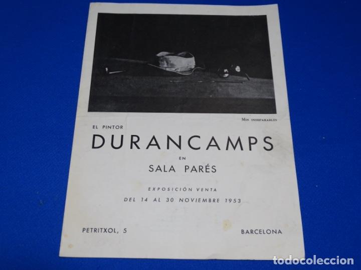 Otros Art&iacute;culos de Coleccionismo en Papel: FOLLETO DE EXPOSICI&Oacute;N EN LA SALA PARES DE RAFAEL DURANCAMPS.1953.