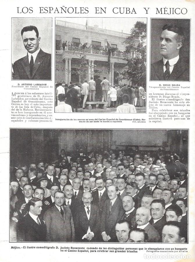 Otros Art&iacute;culos de Coleccionismo en Papel: 1923 HOJA REVISTA M&Eacute;JICO CASINO ESPA&Ntilde;OL BANQUETE HOMENAJE A JACINTO BENAVENTE