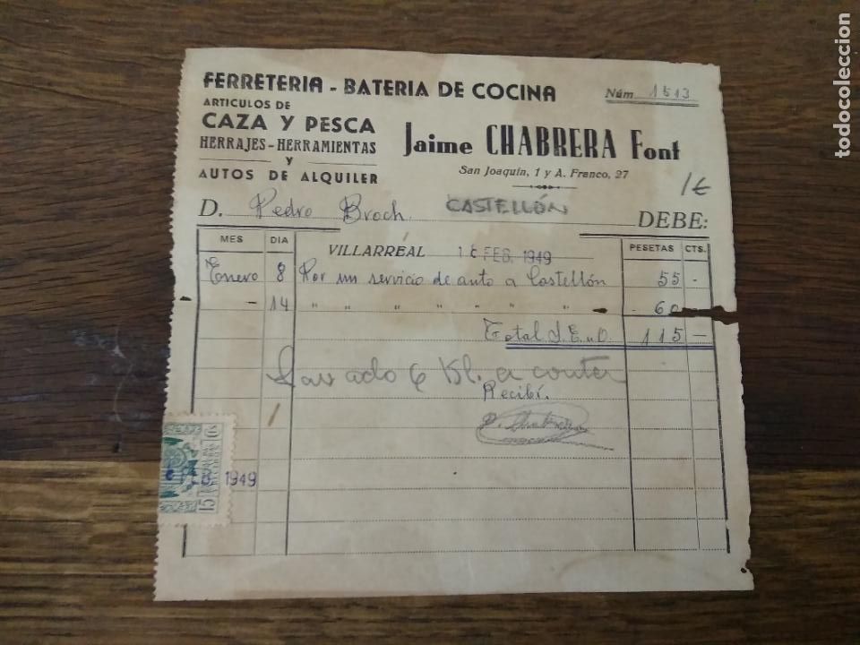 Sammelleidenschaft Andere Papierartikel: Hoja Ferreteria bater&iacute;a de cocina, Jaime Cabrera Font. Papel-73