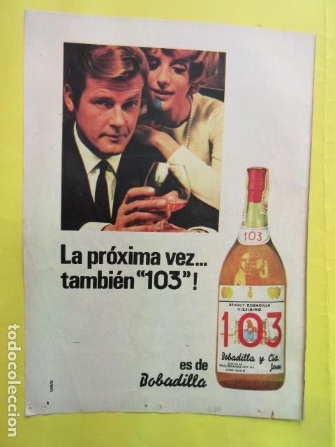 Otros Art&iacute;culos de Coleccionismo en Papel: PUBLICIDAD 1968 - 103 BOBADILLA JEREZ ROGER MOORE EL SANTO 007 - TAMA&Ntilde;O 22 X 30 CM.