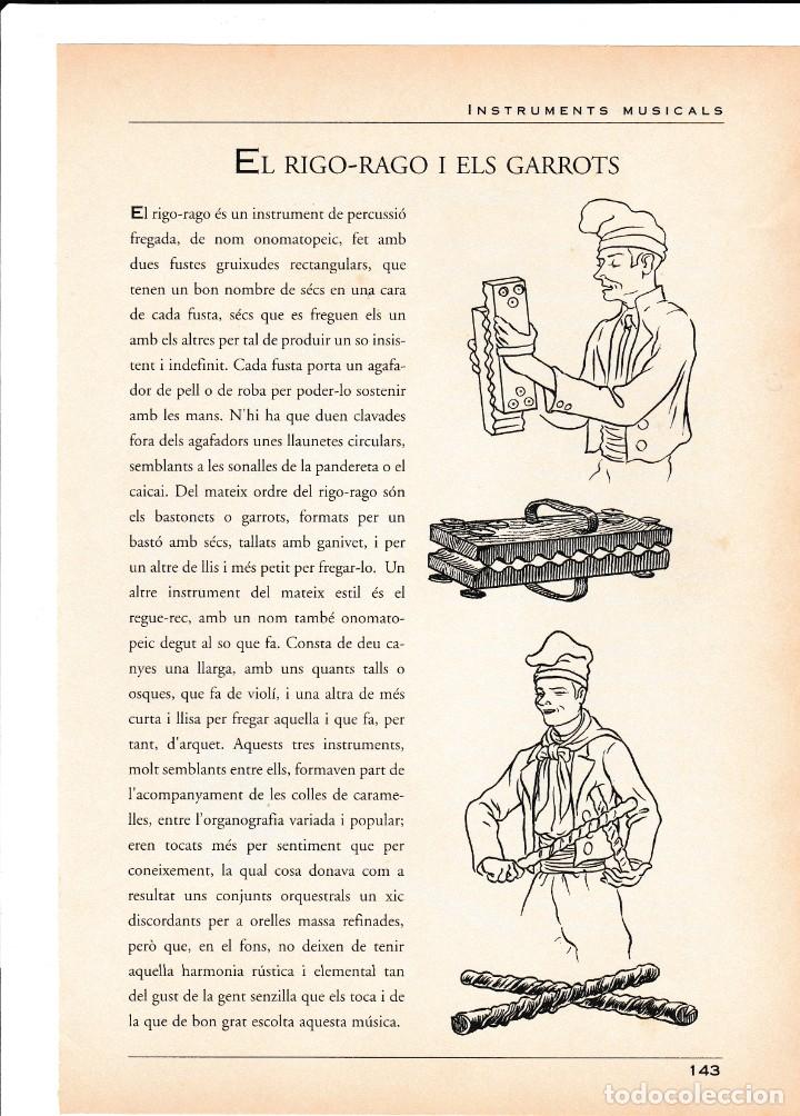 Collectionnisme Papier divers: INSTRUMENTS MUSICALS -EL RIGO-RAGO I ELS GARROTS /FOTO REV. ROSSINYOL D CANYA -FULL COSTUMARI CATALA