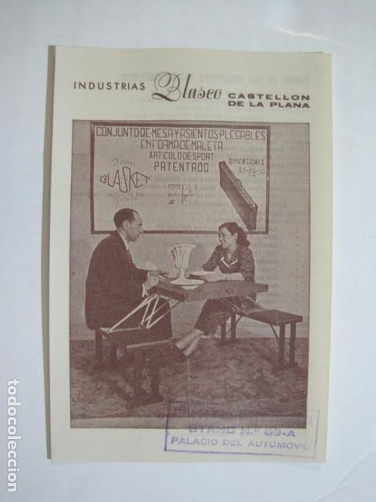 Otros art&iacute;culos de coleccionismo en papel: CASTELLON DE LA PLANA-INDUSTRIAS BLASCO-PUBLICIDAD ANTIGUA-VER FOTOS-(K-1675)