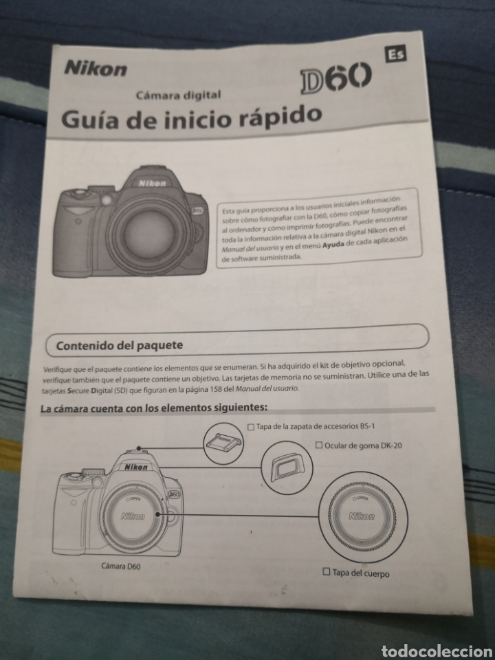 Otros Art&iacute;culos de Coleccionismo en Papel: Manual nikon c&aacute;mara D60 camara fotograf&iacute;ca