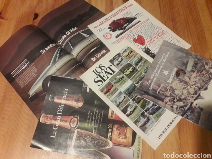 Otros Art&iacute;culos de Coleccionismo en Papel: 5 anuncios peque&ntilde;o formato revista Seat Citroen Cava Segura Viudas Fresas Mail Flora Bankunion