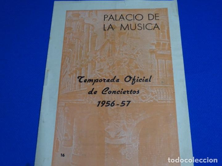 Otros Art&iacute;culos de Coleccionismo en Papel: TEMPORADA OFICIAL CONCIERTOS 1956-57.PALAU DE LA M&Uacute;SICA.